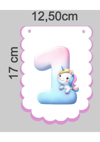 Unicorn Temalı 3 Lü Set One 1 Yaş Doğum Günü Süsü Banner + Pasta Süsü + Cupcake Kürdani indirimleri