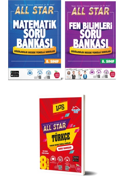 8.sınıf All Star Türkçe Matematik Fen Soru Bankası Lgsye Hazırlık