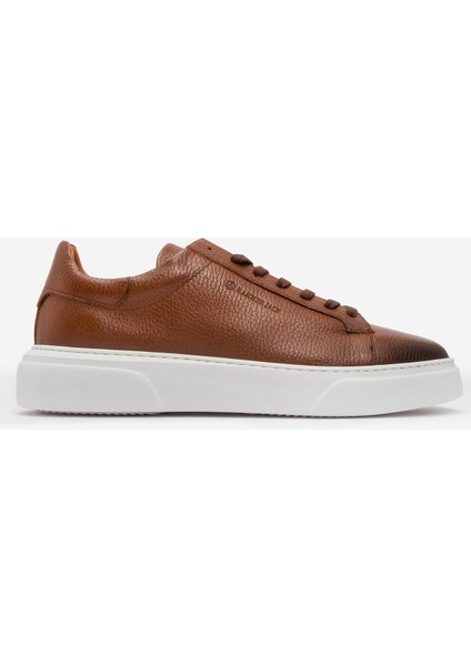 Erkek Yüksek Taban Bağcıklı Comfort Casual Ayakkabı Gerçek Deri Hj 8311M Taba