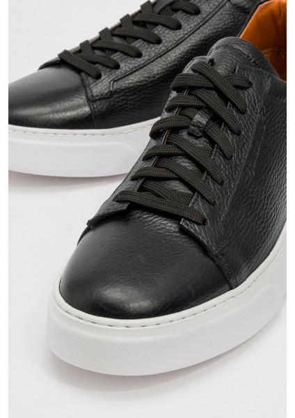 Erkek Yüksek Taban Bağcıklı Comfort Casual Ayakkabı Gerçek Deri Hj 8311M Siyah