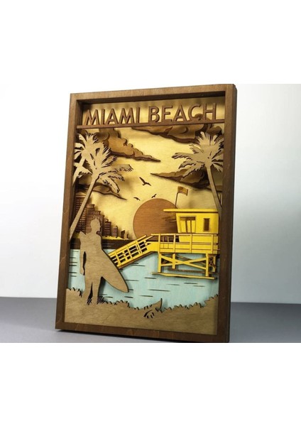 Ahşap Mdf Çok Katmanlı Miami Beach Dekoratif Tablo fiyatları