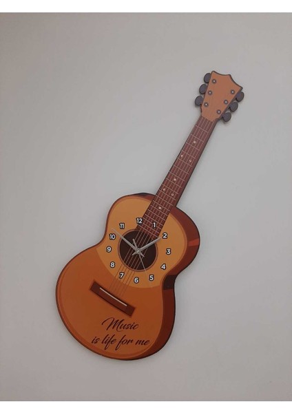 Modern tarzda 40x78 cm renkli gitar şekilli duvar saati