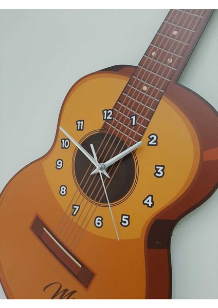 Modern tarzda 40x78 cm renkli gitar şekilli duvar saati