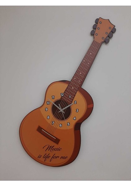 Modern tarzda 40x78 cm renkli gitar şekilli duvar saati