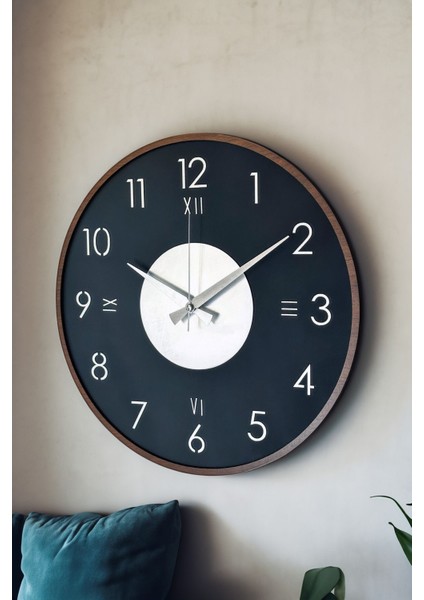 Modern kahverengi ahşap duvar saati, 48cm, şık ve şık tasarım fırsatları