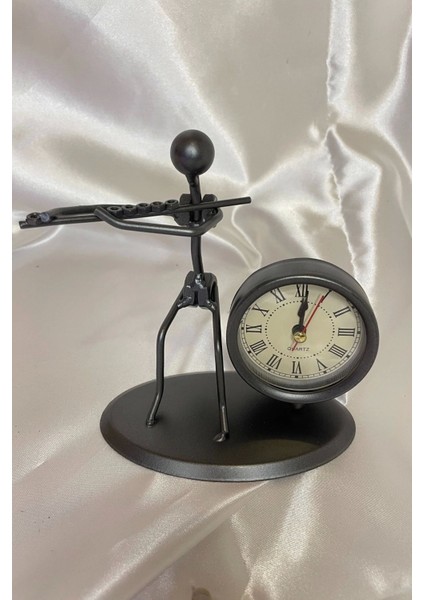 Müzisyen Metal Saat El Yapımı Büro Masa Saat Biblo Fülüt Ney modelleri