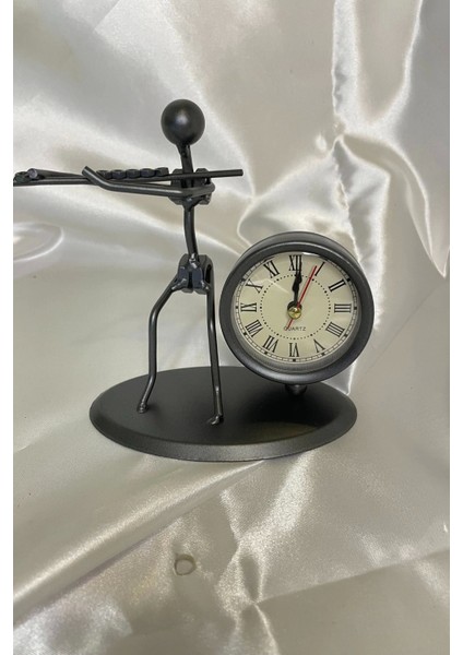 Müzisyen Metal Saat El Yapımı Büro Masa Saat Biblo Fülüt Ney fırsatları