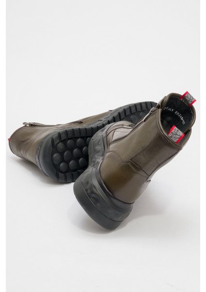 Erkek Kalın Taban Comfort Casual Bot Gerçek Deri Mc 20268 Haki fırsatları