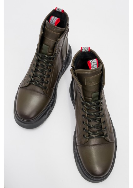 Erkek Kalın Taban Comfort Casual Bot Gerçek Deri Mc 20268 Haki indirimleri