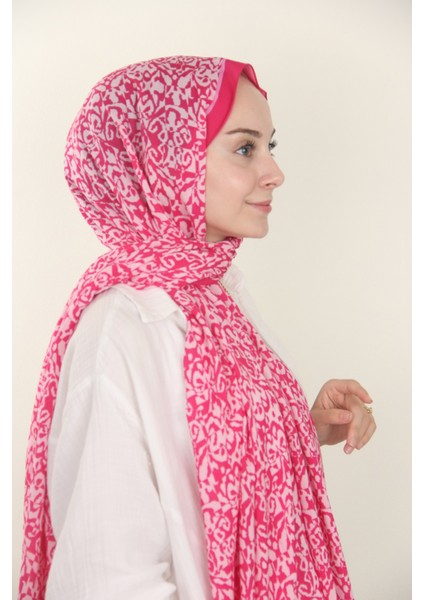 Koyu Fuşya Silk Home Kelebek Desenli Soft Şal