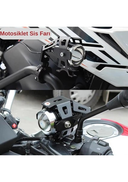 Motosiklet Sis Farı Cree U5 LED Mercekli Su Geçirmez 3 Mod Aydınlatma