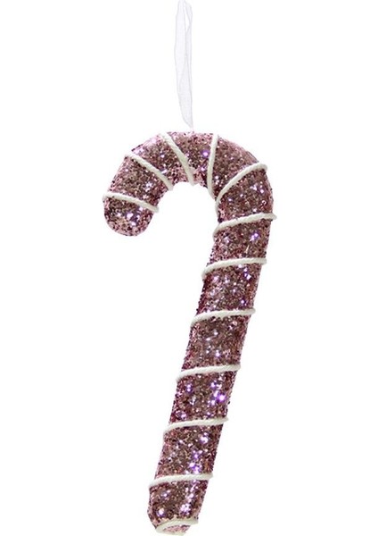 Yılbaşı Süsü Ipli Baston Şeker Pembe 17 cm