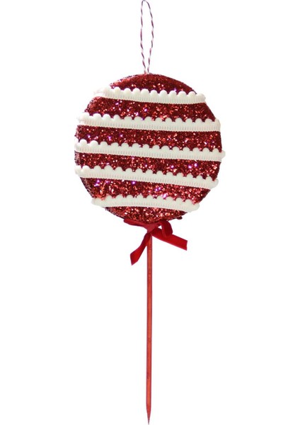 Yılbaşı Süsü Lolipop Kırmızı 31 Cm