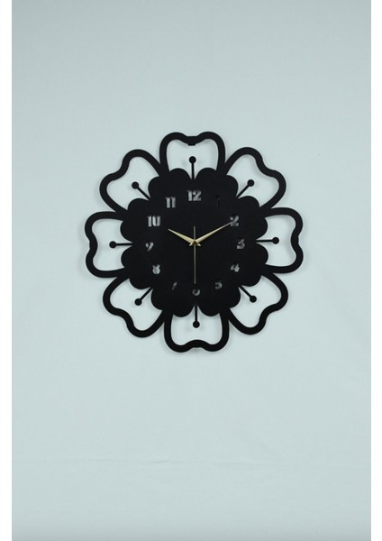 Modern siyah metal lazer kesim duvar saati, 40x40 cm, şık ve sessiz mekanizmalı fiyatları
