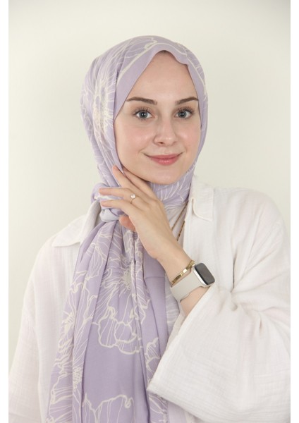 Lila Silk Home Yaprak Desen Viskon Şal modelleri