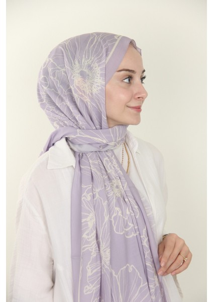 Lila Silk Home Yaprak Desen Viskon Şal fırsatları