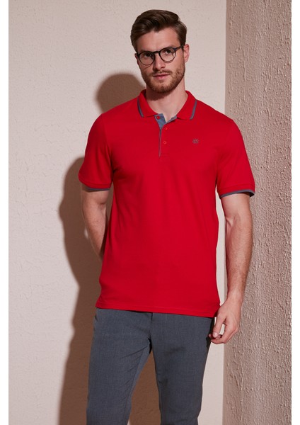 % 100 Pamuk Düğmeli Polo T Shirt Erkek POLO 5902118