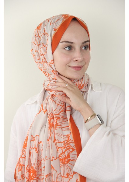 Kiremit Silk Home Yaprak Desen Viskon Şal fiyatları