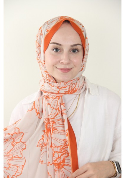 Kiremit Silk Home Yaprak Desen Viskon Şal fırsatları