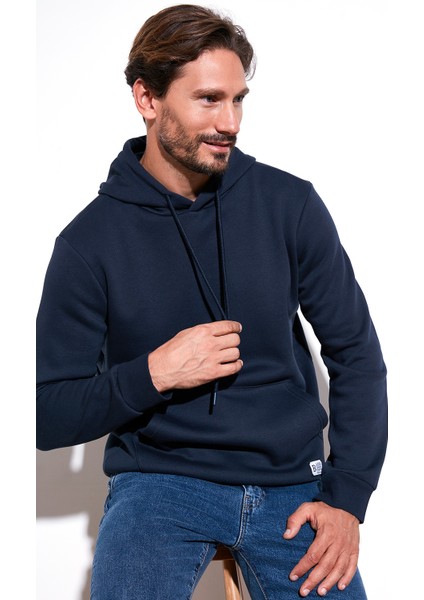 Slim Fit Kapüşonlu Kanguru Cepli Içi Tüylü Yumuşak Şardonlu Sweat Erkek Sweat 5905281 fiyatları