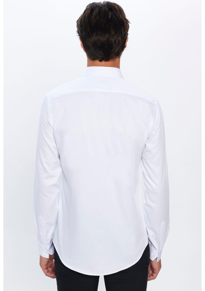 Erkek Slim Fit Dar Kesim Uzun Kollu Pamuk Premium Seri Beyaz Gömlek indirimleri