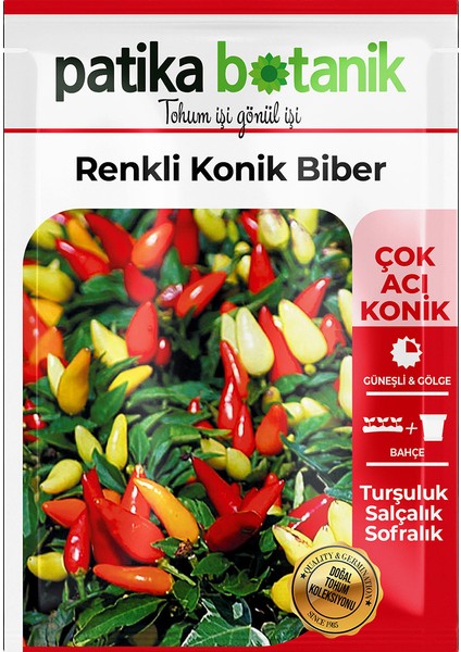 200 Adet Renkli Konik Biber Tohumu