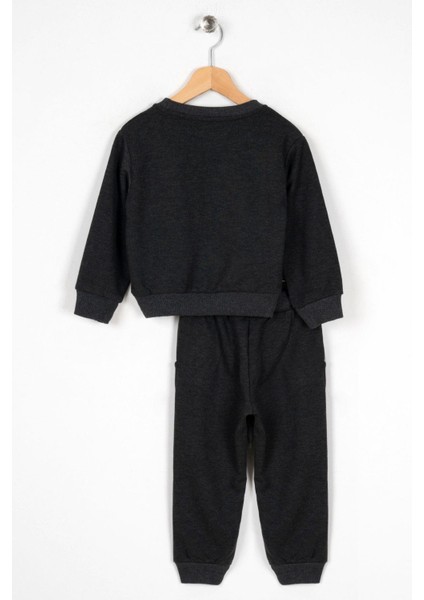 Erkek Çocuk Siyah Renkli Ayıcık Cepli Yamalı Eşofman Takımı fiyatları