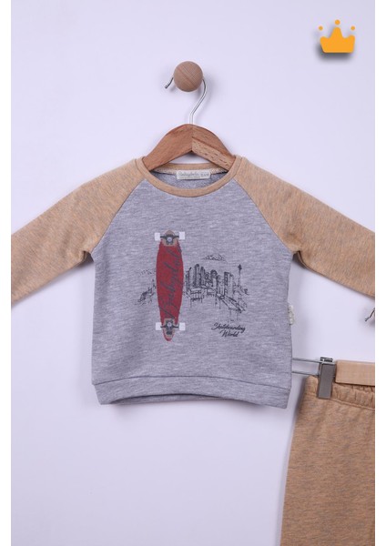 Babyhola 6-24 Ay Skateboarding Erkek Bebek Çocuk Eşofman 12044 fiyatları