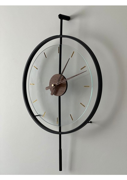 Siyah Metal Duvar Saati, Geometrik Tasarım, 45x70 cm, Şık ve Modern Dekorasyon Parçası