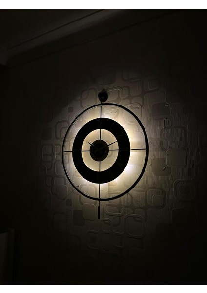 Metal Camlı Duvar Saati (60X80 cm Büyük Boy) Işıklı Gerçek Cam Duvar Saati Modern Tasarım