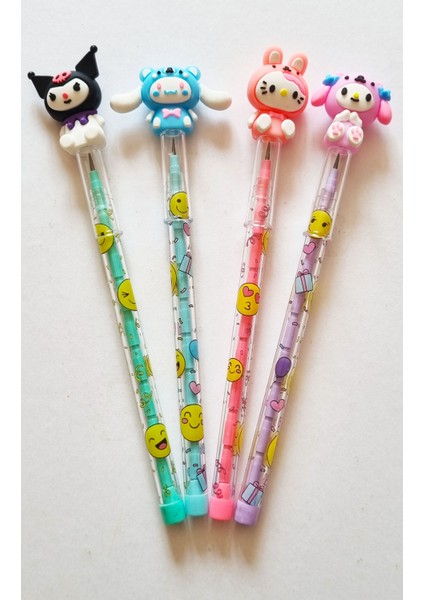 4 Adet 4 Renk Kuromi Emoji Karakterleri Geçmeli Dmnc Yumurtlayan Kurşun Kalem
