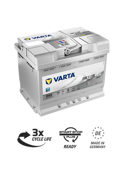 Silver Dynamic D52 Start-Stop Agm 12 V 60 Ah 680 A(En) Akü fiyatları
