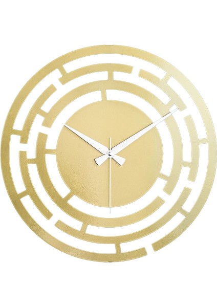 Modern altın renkli 40x40 cm metal duvar saati, sessiz mekanizmalı ve şık tasarım fiyatları