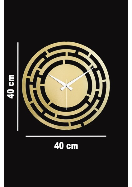 Modern altın renkli 40x40 cm metal duvar saati, sessiz mekanizmalı ve şık tasarım fırsatları