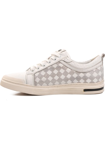 10206 Beyaz Bağcıklı Deri Erkek Sneaker fiyatları