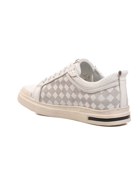 10206 Beyaz Bağcıklı Deri Erkek Sneaker fırsatları