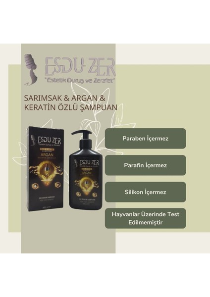 Esdu Zer Saç Bakım Şampuanı Argan Keratin Sarımsak