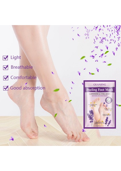 Premium Collegen Özlü Lavanta Kokulu Soyulabilen Ayak Peeling Maskesi - Foot Peeling Mask