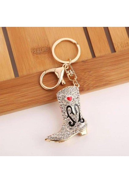 Kristal Taşlı Kadın Çizme Anahtarlık Beyaz No.3 modelleri