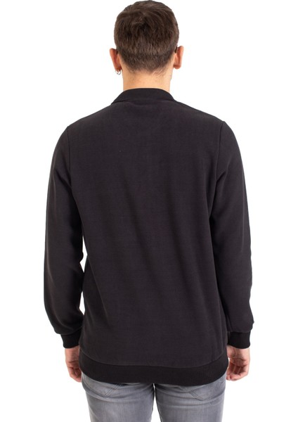 Erkek Klasik Regular Kalıp Pamuklu Selanik Polo Yaka Sweatshirt 1108-SIYAH indirimleri
