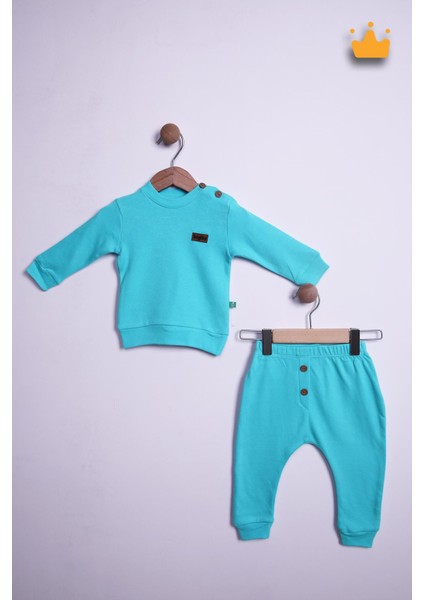 Begi %100 Pamuk Düğmeli Sweat Pantolon Takım 23631