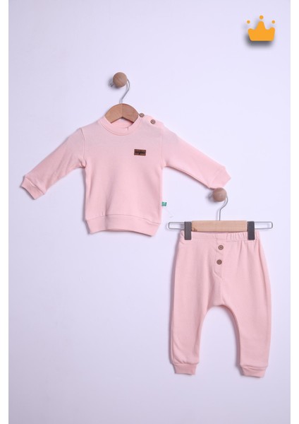 Begi %100 Pamuk Düğmeli Sweat Pantolon Takım 23631