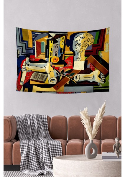 Altın renkli dikdörtgen duvar ve zemin dekor halısı 70x140 cm