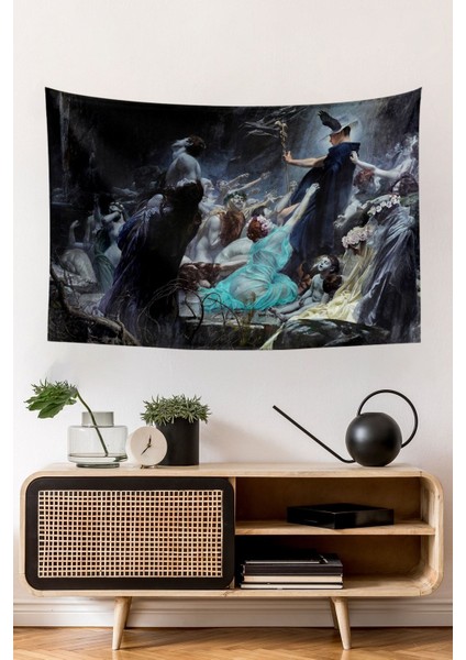 Mavi dikdörtgen ruhlar tablosu duvar halısı, çeşitli boyutlarda, şık ve kullanışlı