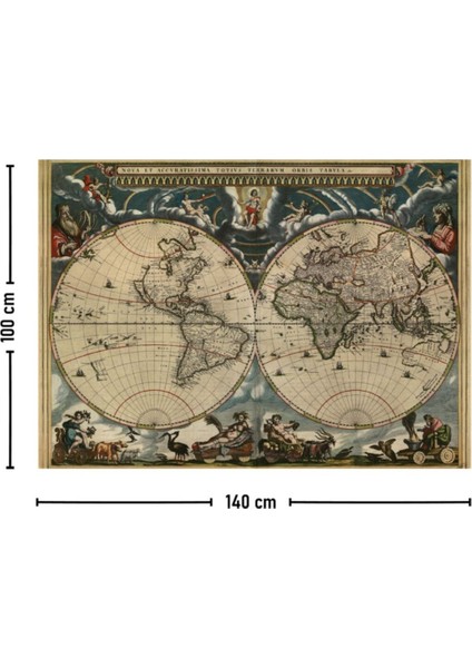 Dünya'nın Tiyatrosu Haritası Duvar Örtüsü Halısı 140 x 100 CM-70X100 cm