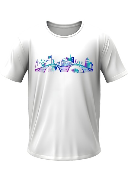 Artvin Temalı Tşört Bisiklet Yaka Yazlık Ünisex T-Shirt