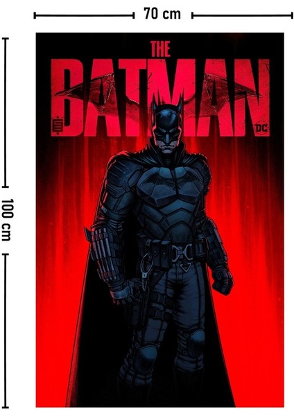 Mavi Batman temalı duvar örtüsü ve halısı, 140x100 cm, dikdörtgen, şık dekorasyon.