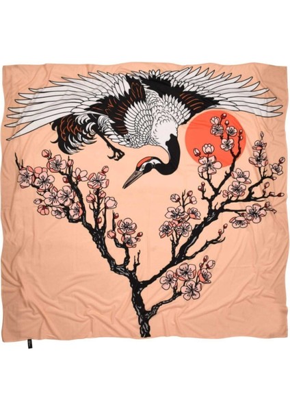 Japon Turnası ve Sakura Ağacı Wander Duvar Örtüsü Tapestry