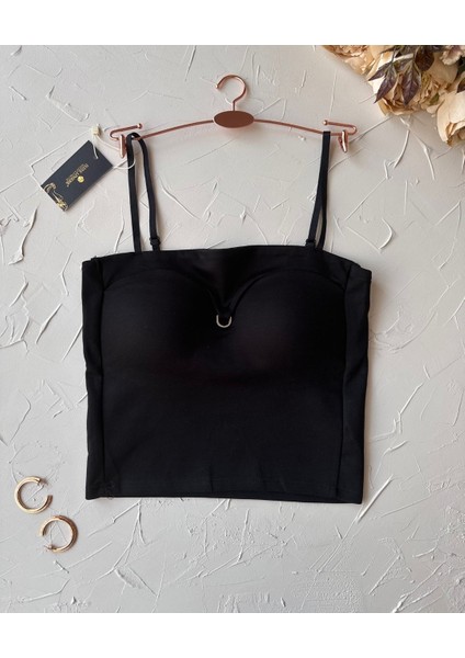 Chole Ithal Pamuklu Göğsü Cut-Out Halka Detaylı Ince Askılı Büstiyer/crop fiyatları