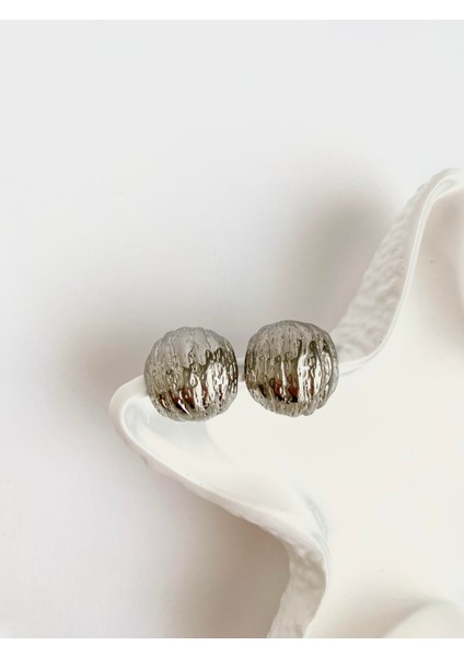 Çelik Top Küpe-Silver